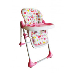 Asalvo HIGH CHAIR WITH WHEELS ELEPHANTS PINK